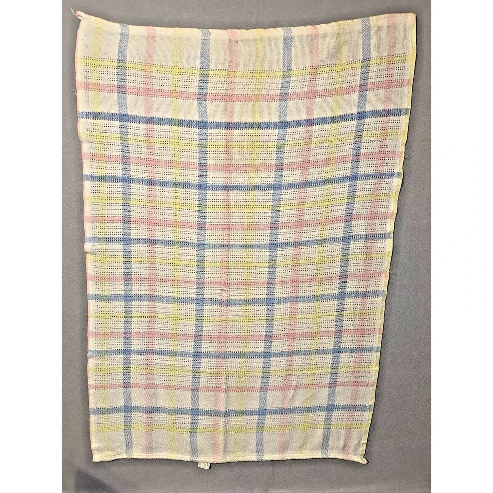 Vtg Thermal Baby Blanket Beacon Pastel Open Weave Unisex Cotton